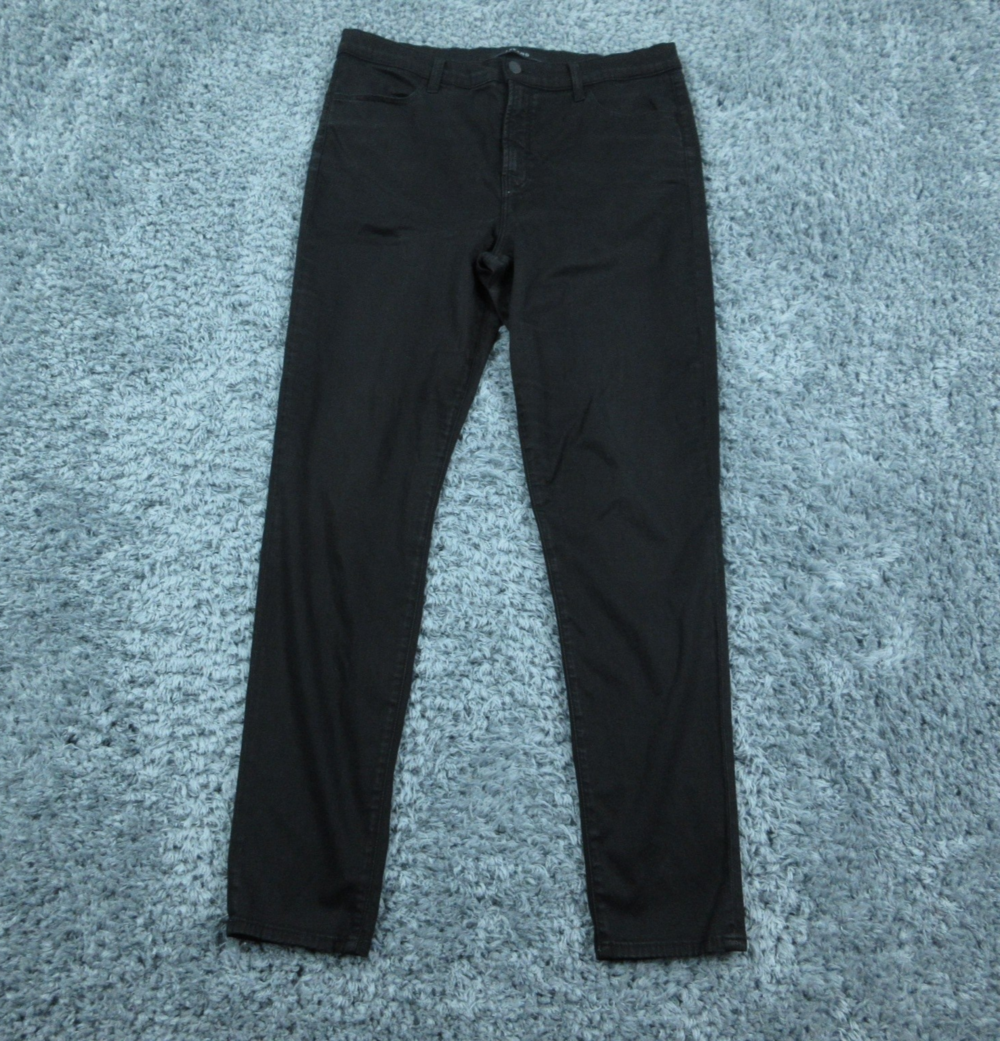 J Brand Maria High Rise Skinny Jeans Womens Black Stretch Cotton Blend 33x29.5*
